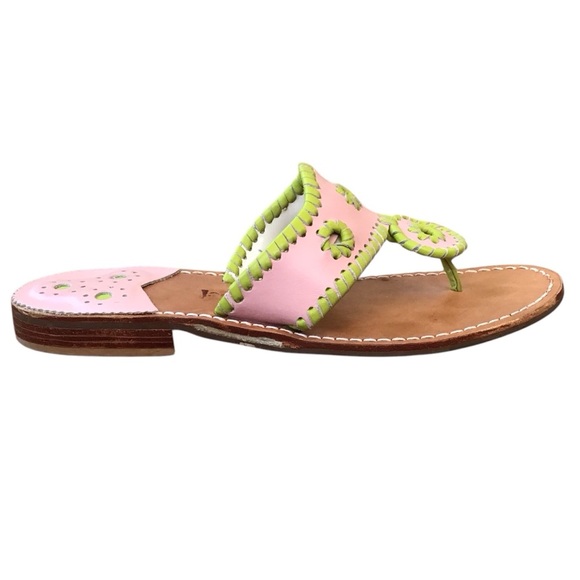 Jack Roger’s Pink Green Leather Sandals - Picture 8 of 13